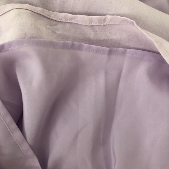 🛍️ 2/$15 NWT Free Press Ruffle Flounce Collar Lilac Summer Shift Dress Sz M - Picture 5 of 8